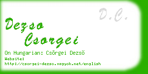 dezso csorgei business card